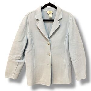 Talbots Light Blue Wool and Cashmere Blazer. Size 14